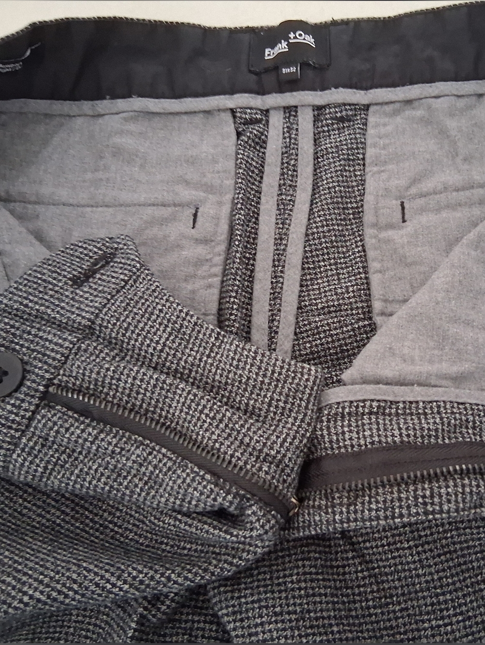 Frank + Oak/ Men's Newport Straight Houndstooth/ Gray Dress Pants/ Size US 31 - Picture 5 of 13